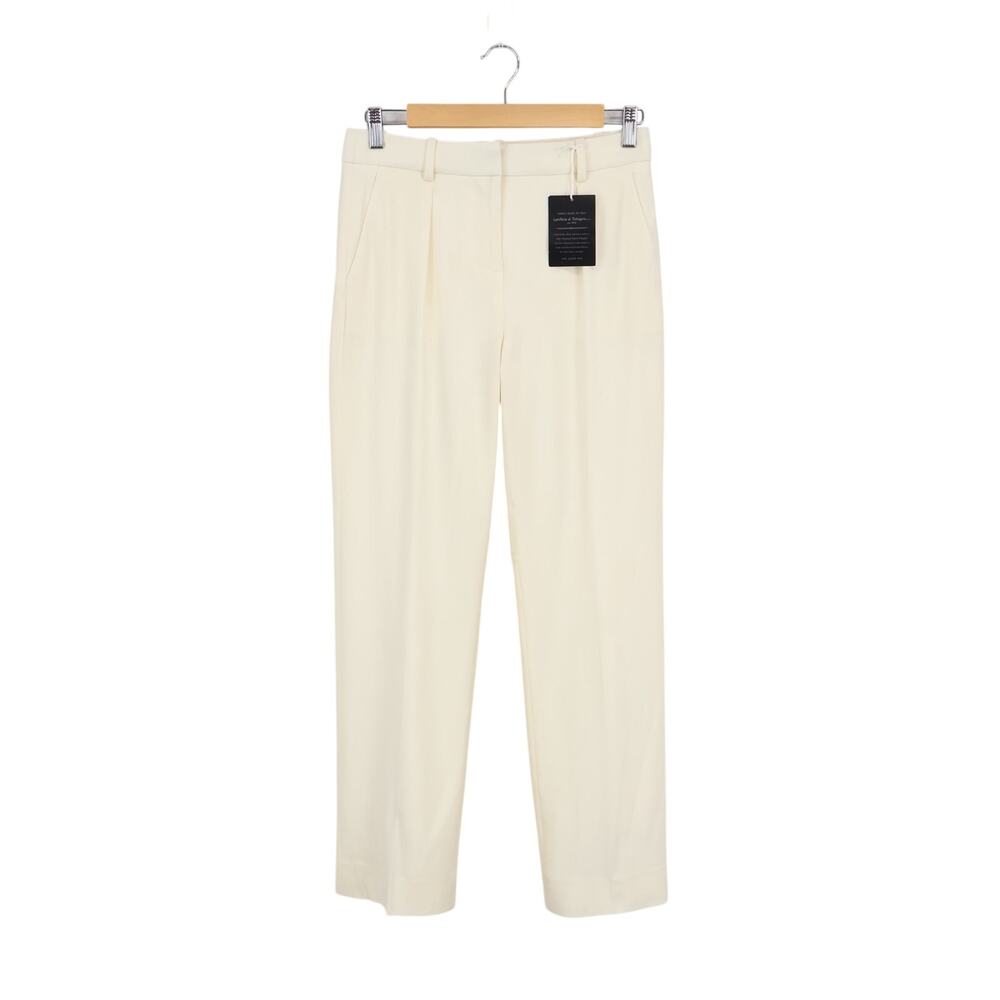 J.Crew Mid Rise Portia Pant Italian Stretch Merino Wool Blend Ivory Size 0 NWT